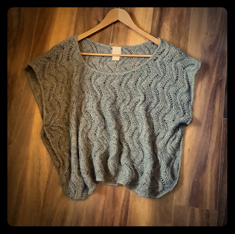 Soft Gray Lace Sweater Top